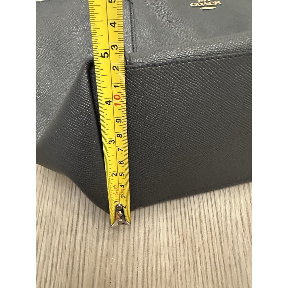 Coach Ava Crossgrain F57526 Navy Leather Tote Bag Zip Top Shoulder Bag Classic - Picture 14 of 14